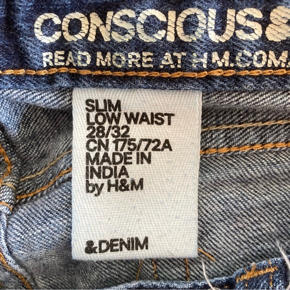 H&M &Denim women’s button fly slim low waist jeans 28/32 - Picture 6 of 10